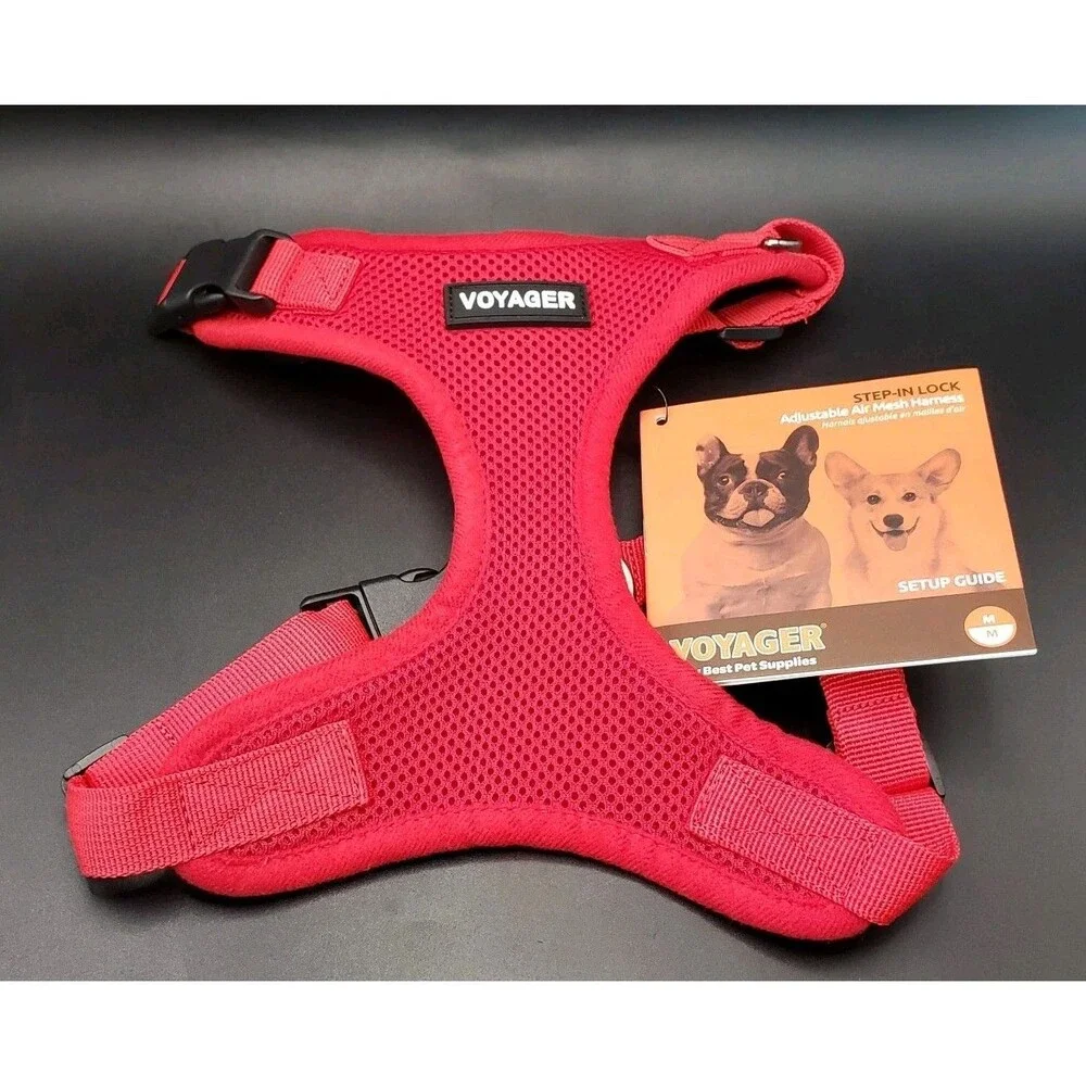 Voyager Step-in Lock Dog Harness - All Weather Mesh Size Medium Brand New Red!!!